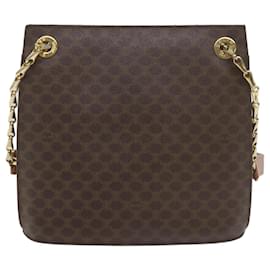 Céline-CELINE Bolso de hombro de lona Macadam PVC marrón Auth ki3871-Castaño