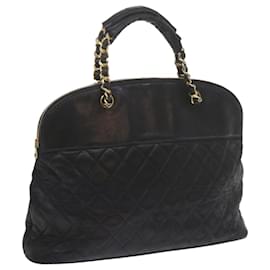 Chanel-CHANEL Chain Shoulder Bag Lamb Skin Black CC Auth bs10249-Black