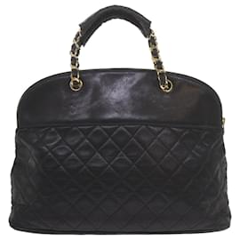 Chanel-CHANEL Chain Shoulder Bag Lamb Skin Black CC Auth bs10249-Black