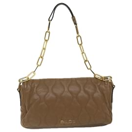 Miu Miu-Miu Miu Borsa A Tracolla Con Catena Trapuntata Pelle Marrone Auth am5328-Marrone