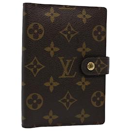 Louis Vuitton-LOUIS VUITTON Monogram Agenda PM Day Planner Cover R20005 Autenticação de LV 61677-Monograma