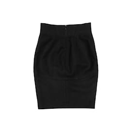 Alaïa-Vintage Black Alaia Wool Pencil Skirt Size US XS/S-Black