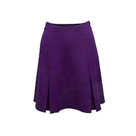 Autre Marque-Chado violet foncé par Ralph Rucci Jupe en laine plissée Taille US S-Violet