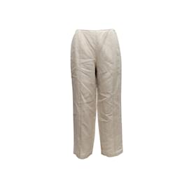 Chanel-Pantalon en lin beige Chanel Taille FR 42-Beige