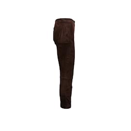The row-Braune Skinny-Leg-Hose aus Wildleder von The Row, Größe US 4-Braun