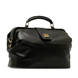 Céline-Black Celine Leather Handbag-Black
