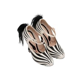 Gucci-Gucci noir et blanc 2017 Taille des escarpins Zebra Mary Jane 36-Noir
