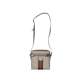 Gucci-Taupe & Multicolor Gucci Ophidia Monogram Messenger Bag-Multiple colors