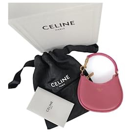 Céline-Sac Céline mini Ava en cuir rose-Rose