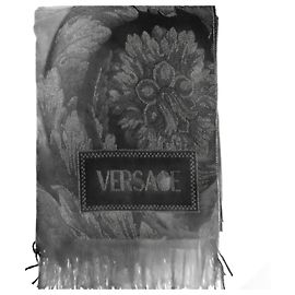VERSACE Sciarpe T.  WOOL Nero