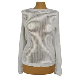 Calvin Klein Strickpullover Weiß Baumwolle Viskose M Weiß