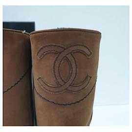 Chanel-Chanel Camel Leather CC Mid Length Boots-Camel