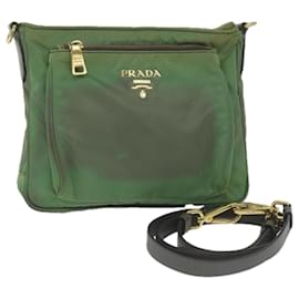 Prada-PRADA Bandolera Nylon Verde Auth 61234-Verde
