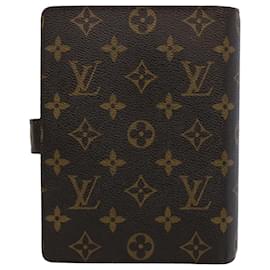 Louis Vuitton-LOUIS VUITTON Monogramm Agenda MM Tagesplaner Cover R20105 LV Auth 61733-Monogramm