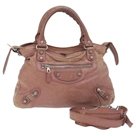 Balenciaga-BALENCIAGA The city Hand Bag Leather 2way Pink 285434 auth 61502-Pink