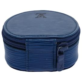 Louis Vuitton-Louis Vuitton Epi Ecrin Bijou 8 Jewelry Box Blue M48215 LV Auth am5366-Blue