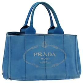 Prada-PRADA Canapa MM Handtasche Canvas Blau Auth ep2510-Blau