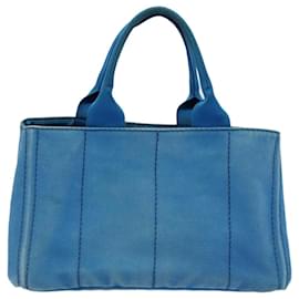 Prada-PRADA Canapa MM Hand Bag Canvas Blue Auth ep2510-Blue