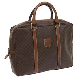 Céline-CELINE Macadam Canvas Hand Bag PVC Brown Auth yk9579-Brown