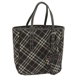 Burberry-BURBERRY Nova Check Blue Label Bolso de hombro Lona Marrón Auth 60062-Castaño