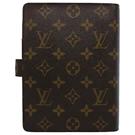 Louis Vuitton-LOUIS VUITTON Monogramm Agenda MM Tagesplaner Cover R20105 LV Auth 61754-Monogramm