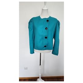 Louis Féraud-Vintage Louis Feraud wool blazer - excellent condition-Turquoise