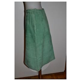 Hermès-leather skirt-Green