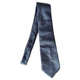 Christian Dior Blue Silk CD Monogram Tie Blue Navy blue Light blue Dark blue