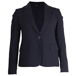 Theory Single-Breasted Blazer in Navy Blue Wool Blue Navy blue