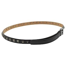 Valentino Garavani-Valentino Rockstud Belt in Black Leather-Black