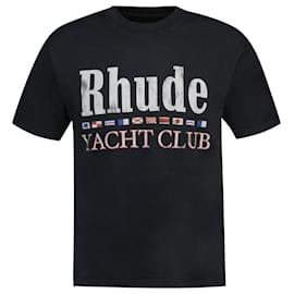 Autre Marque-T-shirt con bandiera Rhude - Rhude - Cotone - Nera-Nero
