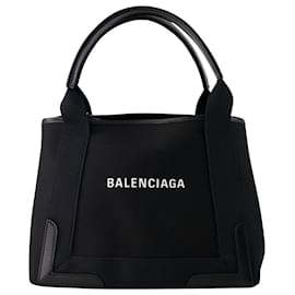 Balenciaga-Navy S Shopper Bag - Balenciaga - Leder - Schwarz-Schwarz