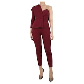 Elisabetta Franchi-Elisabetta Franchi Burgundy one-sleeve jumpsuit - size UK 8-Red