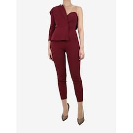 Elisabetta Franchi-Elisabetta Franchi Burgundy one-sleeve jumpsuit - size UK 8-Red