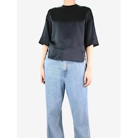 Vince-Blusa in raso di seta nera - taglia XS-Nero