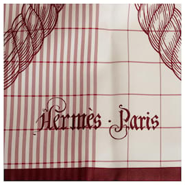 Hermès-Hermes White Della Cavalleria Silk Scarf-White