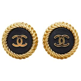 Chanel-Brincos Chanel Gold CC Clip On-Outro