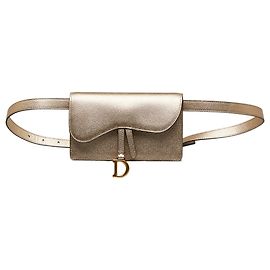 Dior Gold Leder Sattelgürtel Tasche Golden