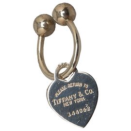 Tiffany & Co Tiffany Silver Heart Tag Key Ring Silvery