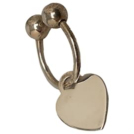 Tiffany & Co-Tiffany Silver Heart Tag Key Ring-Silvery