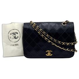 Chanel-Bolsa Chanel Timeless Classic com aba única 24K hardware de ouro-Preto