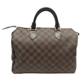 Louis Vuitton-Louis Vuitton borsa veloce 30 N41531 BORSA A MANO IN TELA A QUADRI EBANO-Marrone