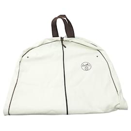Hermès-NEW HERMES CLOTHING COVER H LOGO SUIT HOLDER IN ECRU CANVAS GARMENT COVER-Cream