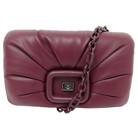 NOVA BOLSA DE MÃO ROGER VIVIER VIV' CHOC COURO CROSSBODY BOLSA Bordeaux