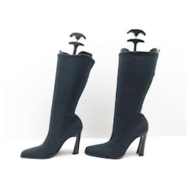 Dolce & Gabbana-NEUE DOLCE & GABBANA SCHUHE STIEFEL SOCKEN 40.5 Flanell Boots-Blau