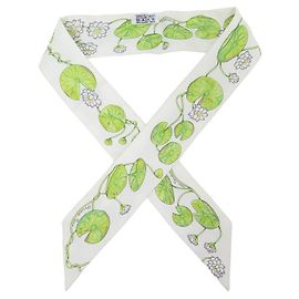 Hermès SCIARPA HERMES TWILLY UN GIARDINO SUL NILO SCIARPE IN SETA ECRUE SCIARPA IN SETA Crudo