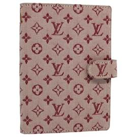 Louis Vuitton-LOUIS VUITTON Mini agenda con monogramma PM Agenda da giorno Cover Rosso R20912 LV Aut 61679-Rosso