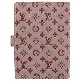 Louis Vuitton-LOUIS VUITTON Monogramm Mini Agenda PM Tagesplaner Cover Rot R20912 LV Auth 61679-Rot