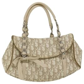Christian Dior-Christian Dior trotter romantic Hand Bag PVC Leather Beige 03 RU 0037 auth 60878-Beige