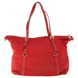 Prada-PRADA Tote Bag Nylon 2way Red Auth 60770-Red